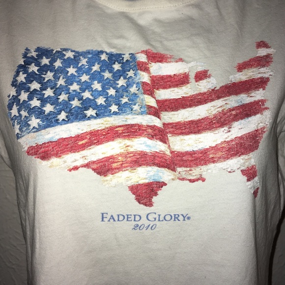 Faded Glory Patriotic USA Flag School Girls T-shirt - Picture 2 of 10